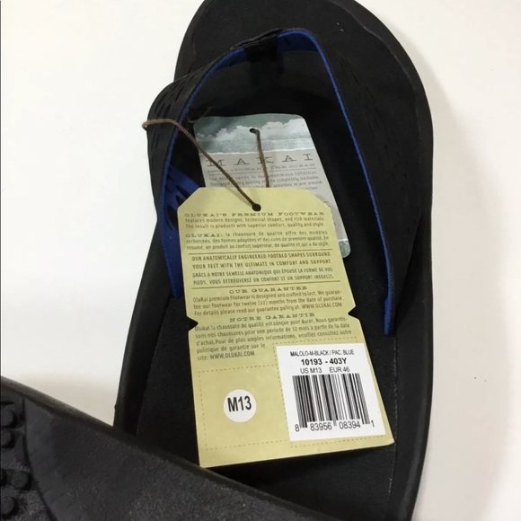 OluKai Malolo mens flip-flops Black size 13 - Picture 5 of 5